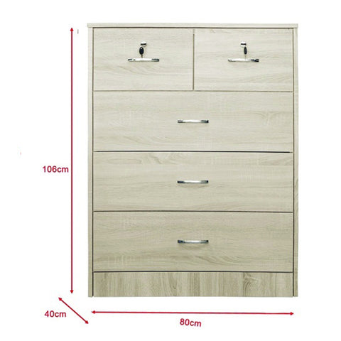 Image of Mio Series 7 Drawer Chest In Natural Oak. FREE DELIVERY