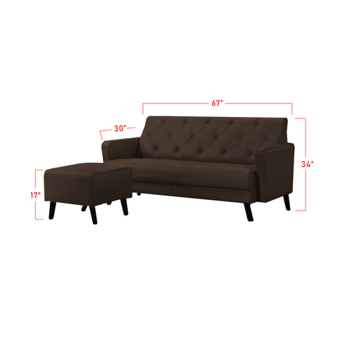 Image of Iris 3 Seater Leather Sofa With Ottoman In 4 Colours-Sofa-Furnituremart.sg