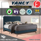 Diomire Yancy Divan Bed Frame w/ Mattress - PetFriendly Scratch-Resistant -All Sizes