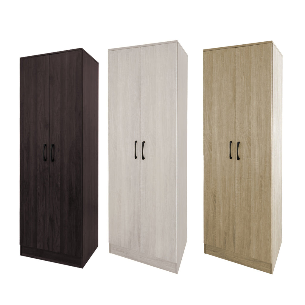 Munich Series 2-Door Soft Closing Wardrobe w/ Mirror Add-On in 3 Colours