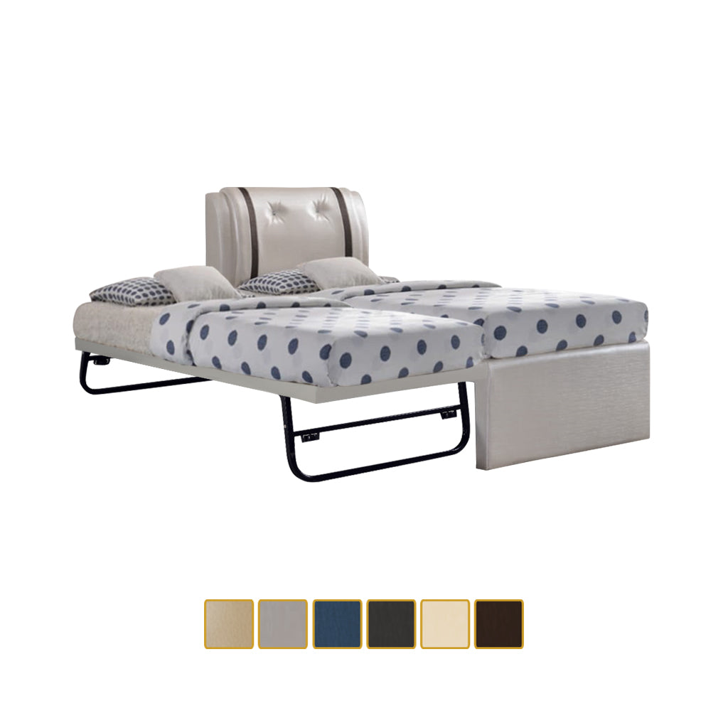 Amora Single and Super Single Pull Out Bed Frame with Mattress Bundle in 6 Colours