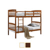 MOTTY Wooden Double Decker Bunk Bed In Oak And White Color. Convertible Into 2 Single Beds