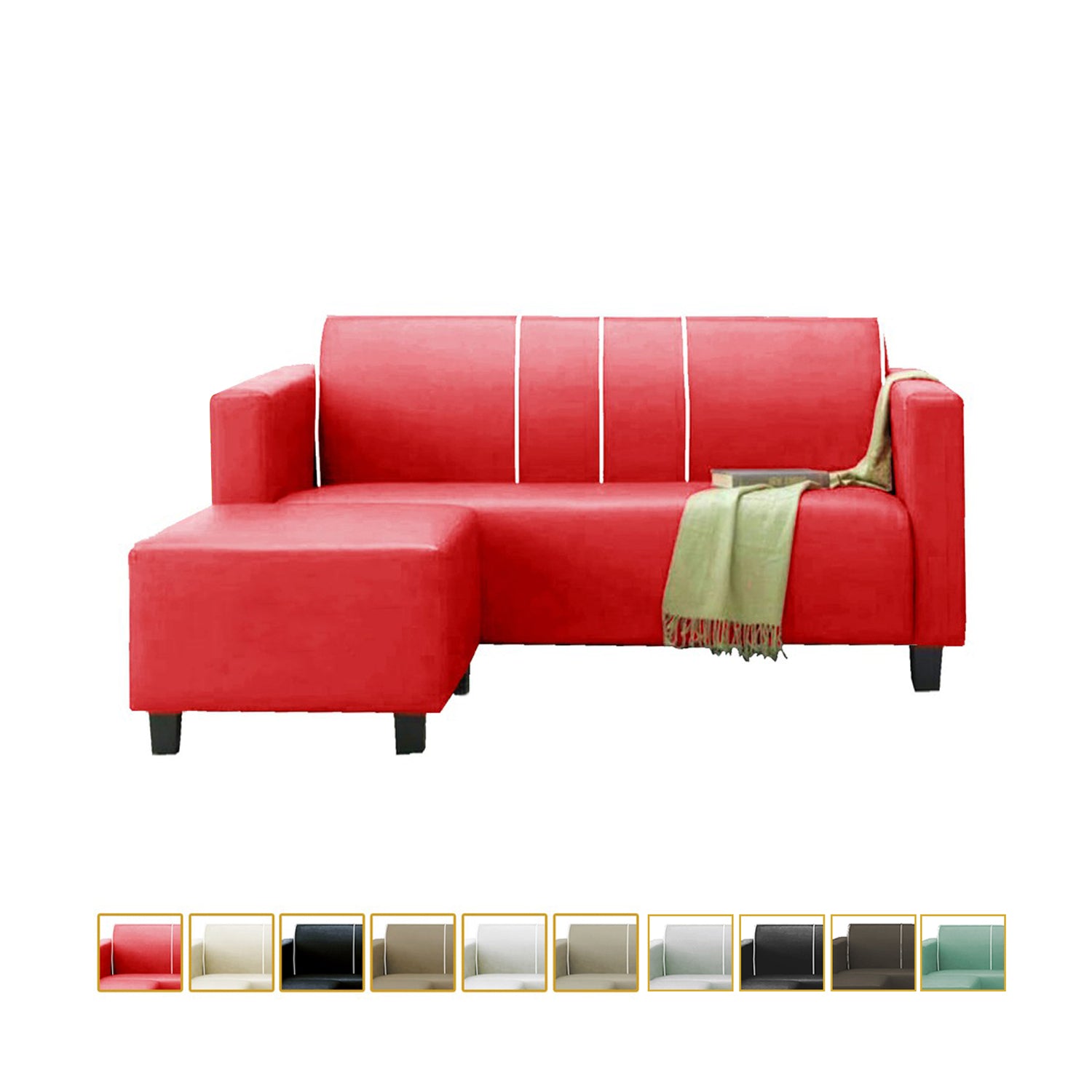 James Series Leather/Pet-Friendly Fabric 3 Seater Sofa With Ottoman In 10 Colours