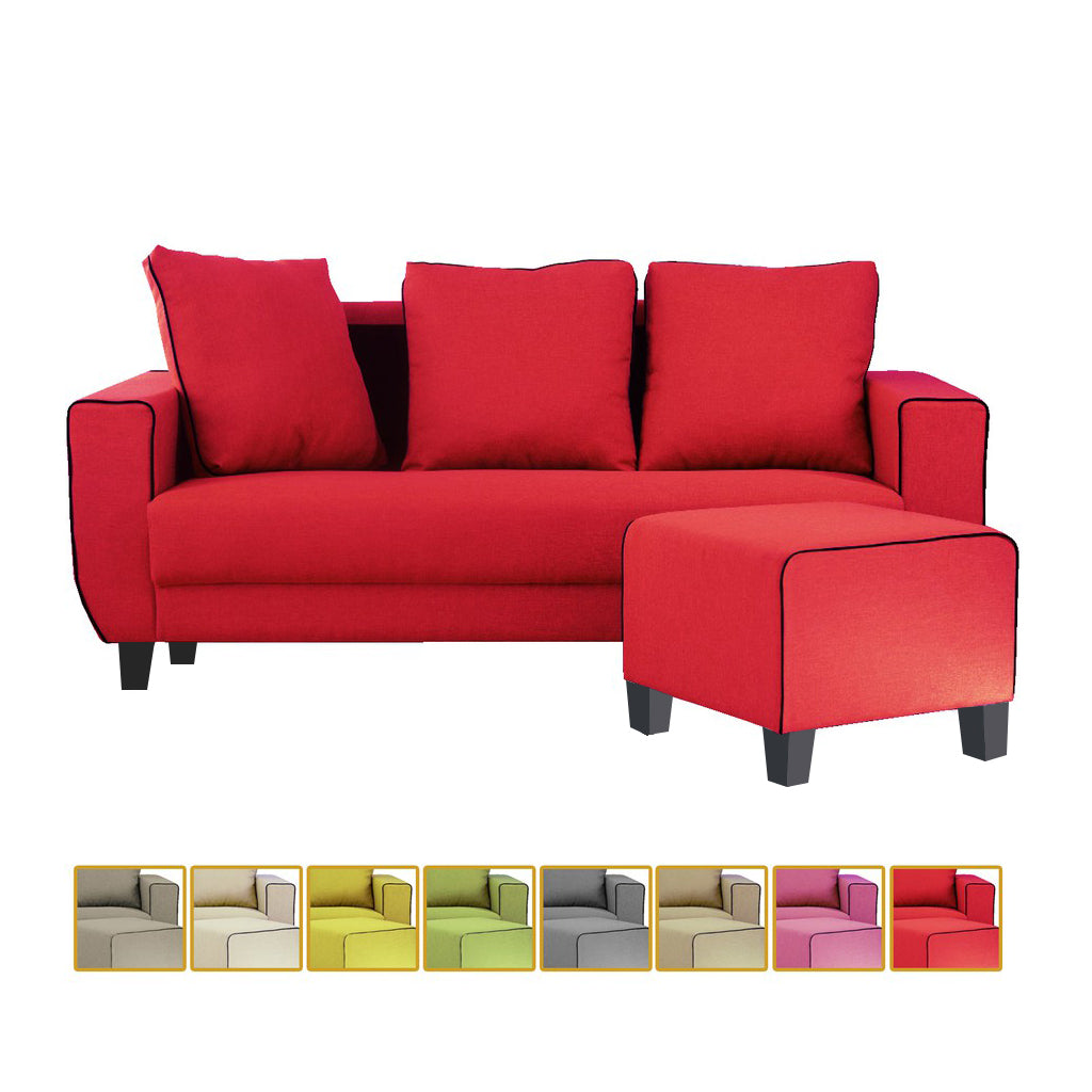 Ruru Series 2/3 Seater Leather Sofa With Ottoman w/ Pet-Friendly Option