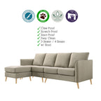 Hetty 3-Seater / 4-Seater Sofa with Stool in Pet-Friendly Fabric 16 Colours