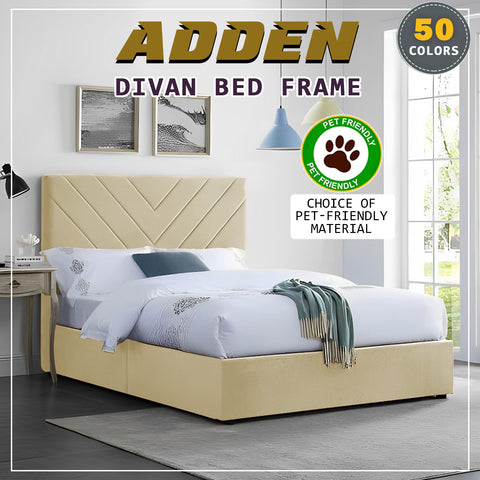 Image of Adden Divan Bed Frame with Mattress - PetFriendly Scratchproof Option / All Sizes