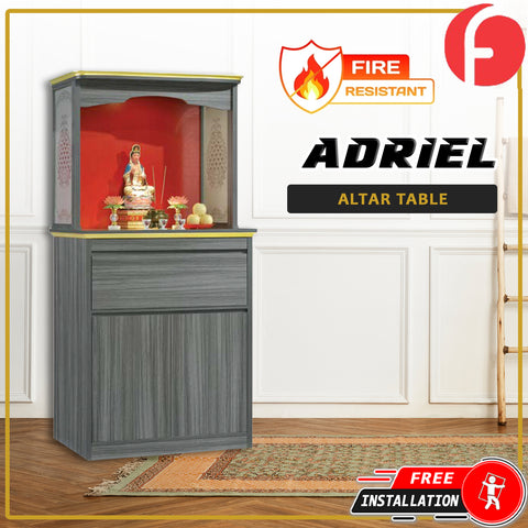 Image of Adriel Oriental Altar Table with Top Altar Cabinet Fire Resistant Altar Cabinet