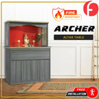 Archer Oriental Altar Table with Top Altar Cabinet Fire Resistant Altar Cabinet