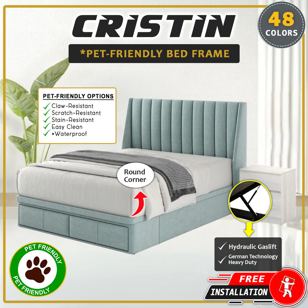 Cristin SBD 14" Depth Storage Bedframe w/ Mattress PetFriendly Scratch-resist - All Sizes