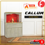 Callum Oriental Altar Table with Top Altar Cabinet Fire Resistant Altar Cabinet