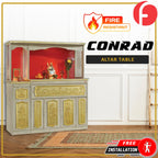 Conrad Oriental Altar Table with Top Altar Cabinet Fire Resistant Altar Cabinet