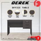 Derek Study Computer Office Table with Drawer w/ Lock in 4 Colours