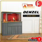 Denzel Oriental Altar Table with Top Altar Cabinet Fire Resistant Laminated Board