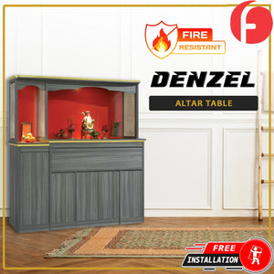 Denzel Oriental Altar Table with Top Altar Cabinet Fire Resistant Laminated Board