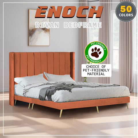 Image of Enoch Divan Bed Frame with Mattress - PetFriendly Scratchproof Option / All Sizes