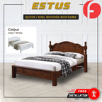 Estus Wooden Bedframe MDF + Veneer W/ Plywood Base Queen/King Size - w/ Mattress Option