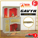 Gavyn Oriental Altar Table with Top Altar Cabinet Fire Resistant Altar Cabinet