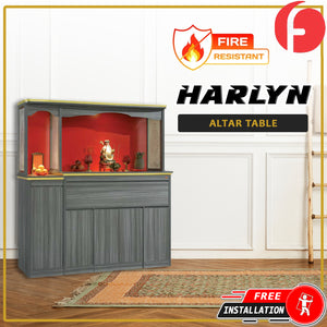 Harlyn Oriental Altar Table with Top Altar Cabinet Fire Resistant Laminated Board