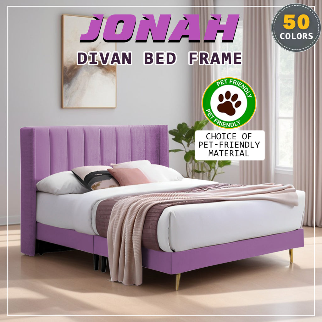 Jonah Divan Bed Frame with Mattress - PetFriendly Scratch Resistant Option / All Sizes