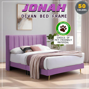 Jonah Divan Bed Frame with Mattress - PetFriendly Scratchproof Option / All Sizes