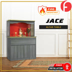 Jace Oriental Altar Table with Top Altar Cabinet Fire Resistant Altar Cabinet