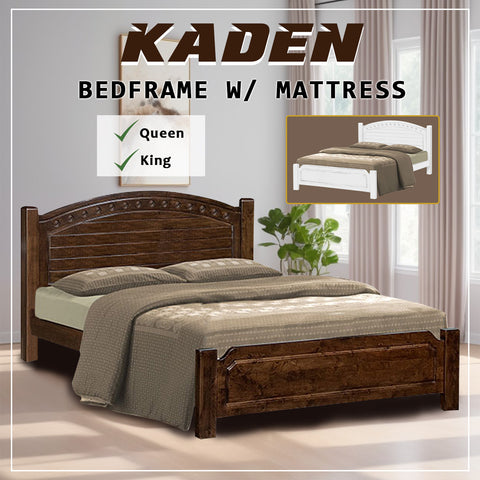 Image of Kaden Queen/King Solid Rubberwood Bed Frame w/ Underbed Space - With Mattress Option