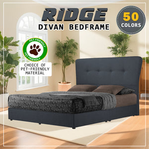 Diomire Ridge Divan Bed Frame with Mattress Add-on - Pet Friendly Option / All Sizes