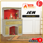 Jen Oriental Altar Table with Top Altar Cabinet Fire Resistant Altar Cabinet