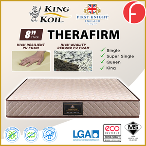 KingKoil First Knight Therafirm Reborn Unique 8" Mattress Rebonded PU Foam - All Sizes