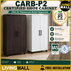 Ishani Shoe Cabinet Carb-P2 Certified Laminated Board Fully Laminated Back Panel