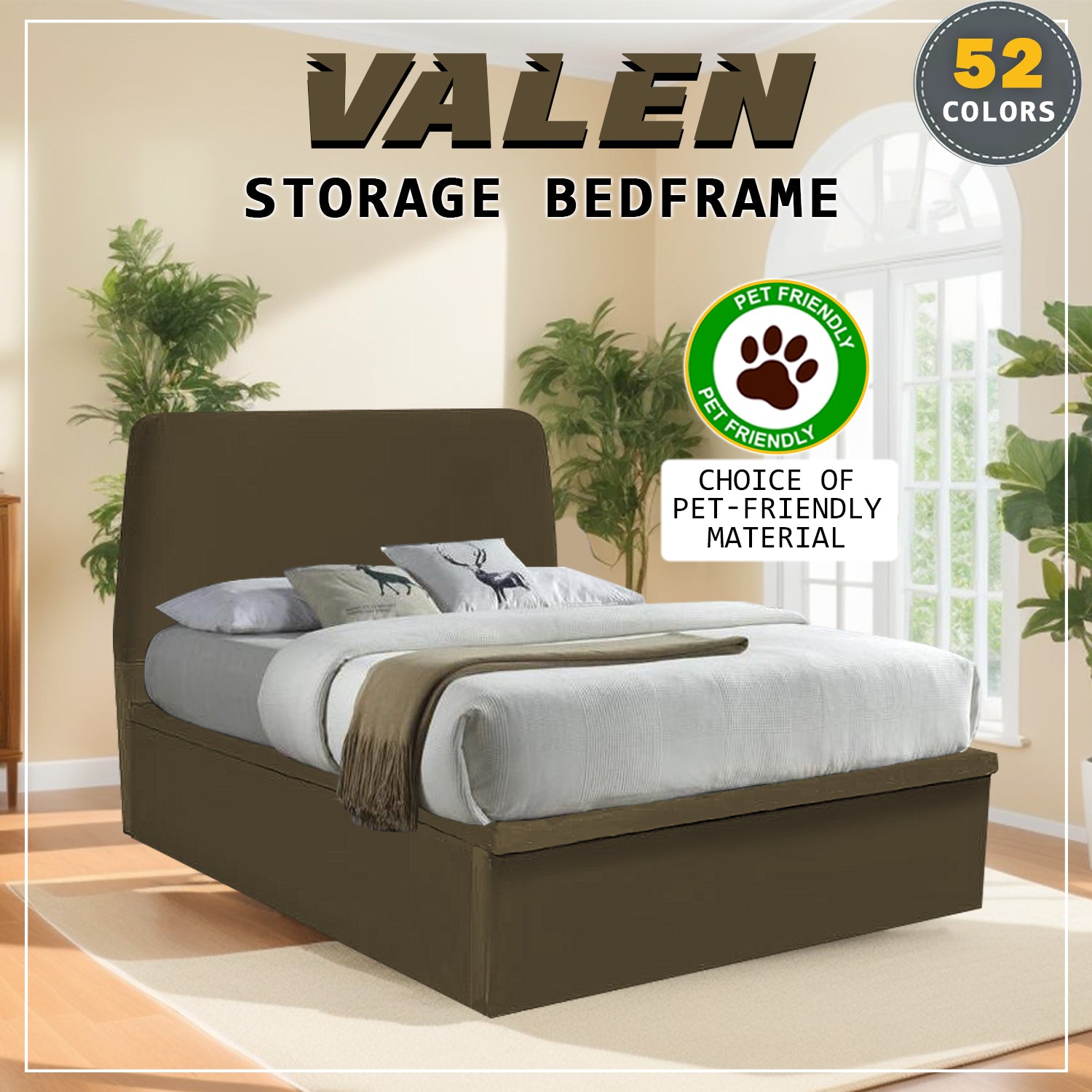 Valen 16" Depth Storage Bedframe w/ Mattress AddOn - PetFriendly Option - All Sizes