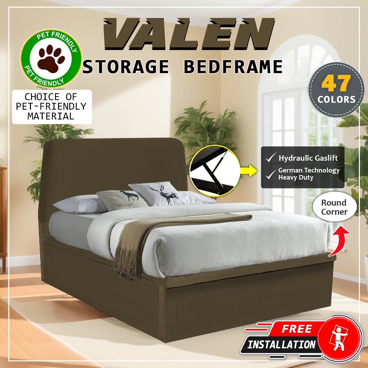 Valen 16" Depth Storage Bedframe w/ Mattress AddOn - PetFriendly Option - All Sizes