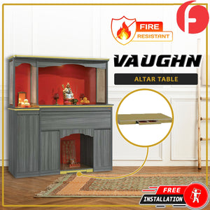 Vaughn Oriental Altar Table with Top Altar Cabinet Fire Resistant Laminated Board