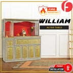 William Oriental Altar Table with Top Altar Cabinet Fire Resistant Altar Cabinet