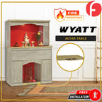 Wyatt Oriental Altar Table with Top Altar Cabinet Fire Resistant Altar Cabinet