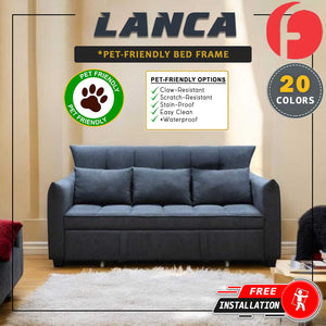 Lanca 3-Seater Sofa Bed High Density Comfortable with PetFriendly Options in 20 Colours