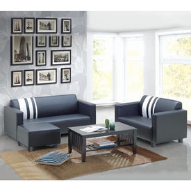 Louis 2/3 Seater Faux Leather Sofa With Ottoman In 6 Colours