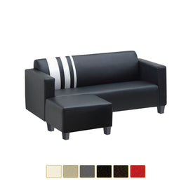 Louis 2/3 Seater Faux Leather Sofa With Ottoman In 6 Colours