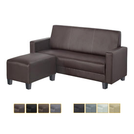 Dorcas 2/3 Seater Fabric/ Leather Sofa Set With Ottoman w/ Pet-Friendly Option