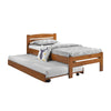 Margy Single Size Solid Rubberwood Bed Frame Flat Plywood Base with Pull-out Bed w/ Mattress Option