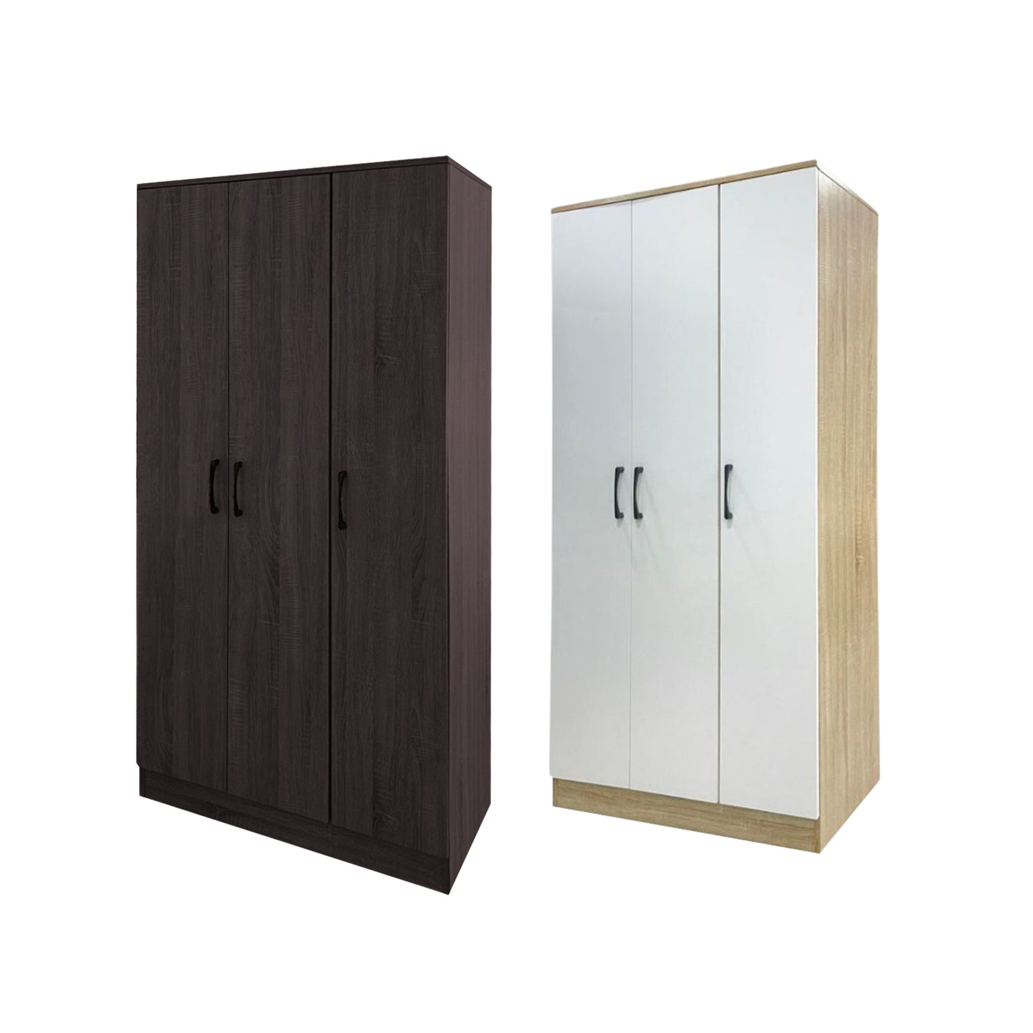 Munich Series 3-Door Soft Closing Wardrobe w/ Mirror Add-On in 4 Colours