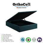 OrthoCoil 12"/14"/16" Depth Storage Bed Base Pet Friendly Scratch-Resistant Fabric - With Mattress Add-On