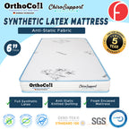 ORTHOCOIL CHIRO SUPPORT 6" Mattress - Full Synthetic Latex w/ Anti-Static Fabric