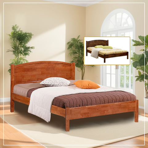 Image of Simfa Queen/King Solid Rubberwood Bed Frame w/ Underbed Space - With Mattress Option