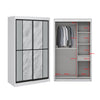 Haidee Series 2-Door Sliding Door Wardrobe in 5 Colors 7 Door Designs