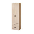 Kafka Series 2 Door Soft Closing Wardrobe Fully Laminated Back Panel in 6 Colours