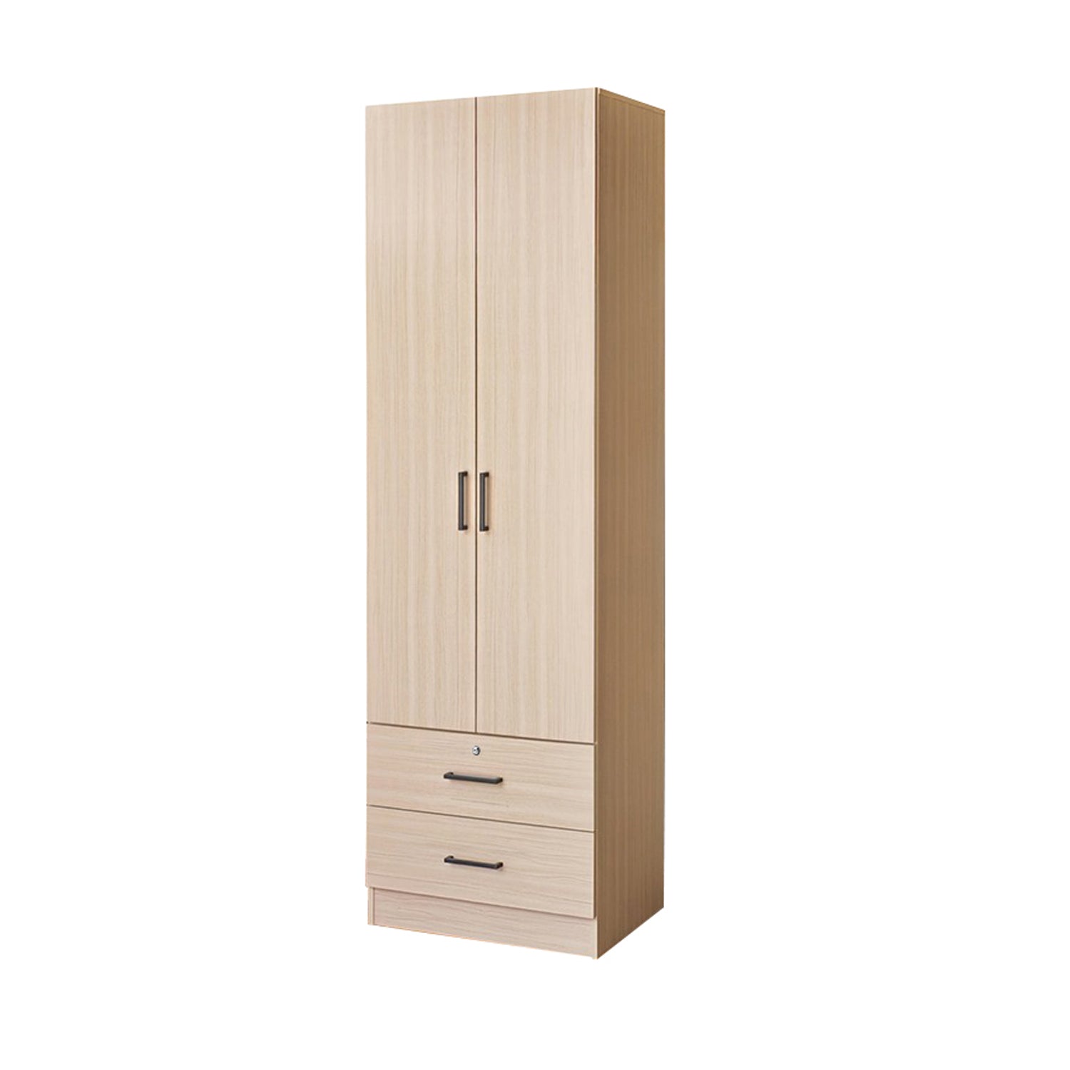 Kafka Series 2 Door Soft Closing Wardrobe Fully Laminated Back Panel in 6 Colours