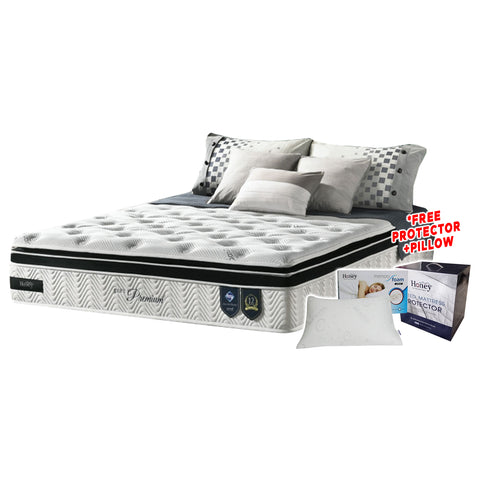 Image of Honey Pure Premium 12" 7-Zone Pocket Spring Mattress w/ FREE PILLOW - All Sizes Available