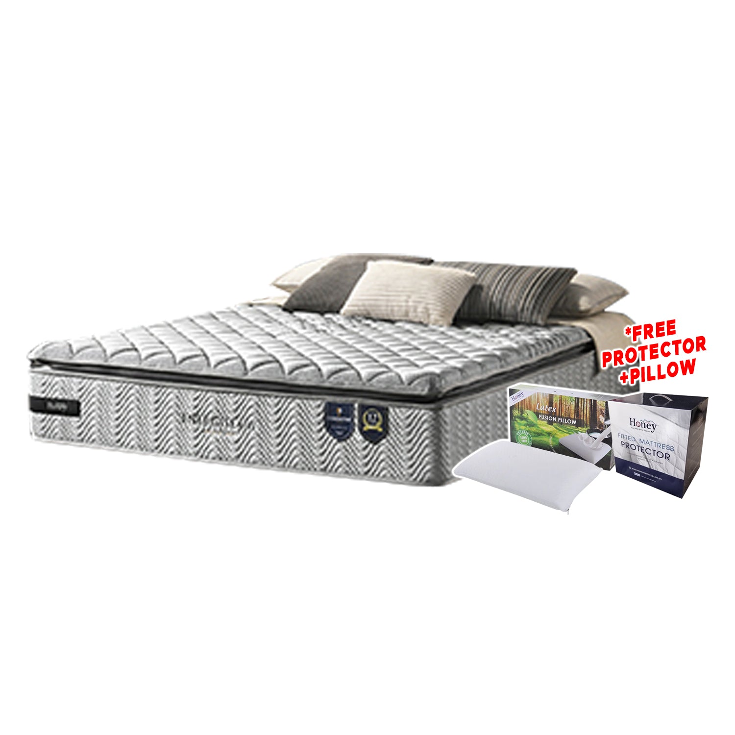 Honey Energise Flex 12.5" Anti-Static 7-Zone Pocket Spring Mattress FREE PILLOW - All Sizes
