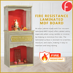 Miranda Oriental Altar Table with Top Altar Cabinet Fire Resistant Altar Cabinet